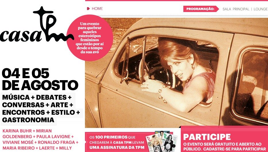 Dias 4 e 5 de agosto tem Casa TPM